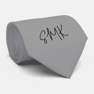 Col cravate gris argent nom de script personnalisé