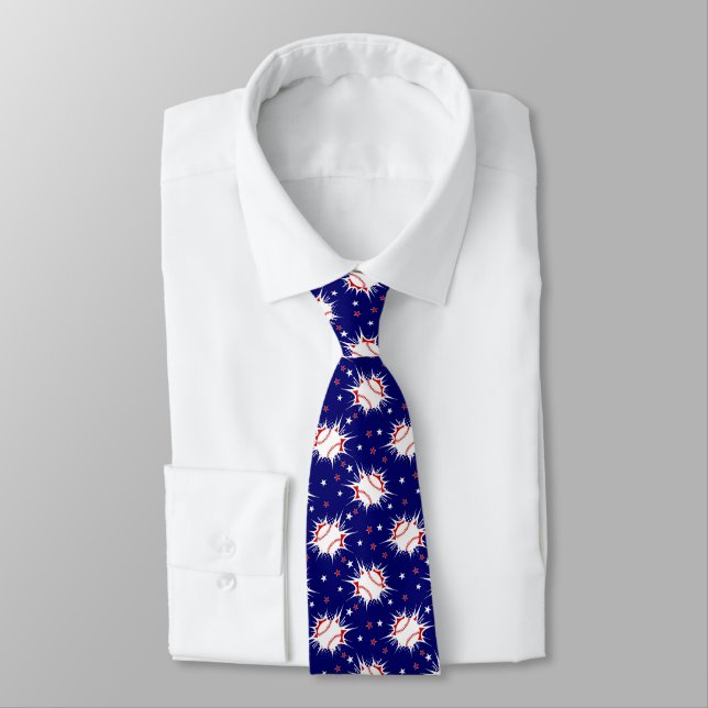 Col cravate homme impression baseball (Attaché)