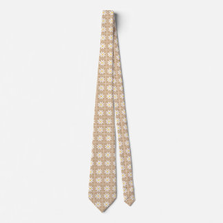 Col cravate marron à motif floral blanc minuscule