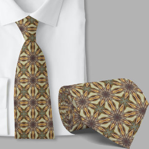 Col cravate marron géométrique motif artistique mo