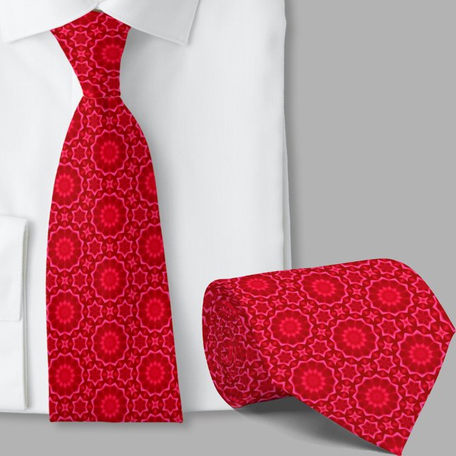 Col cravate motif artistique rouge moderne (Créateur téléchargé)