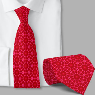 Col cravate motif artistique rouge moderne