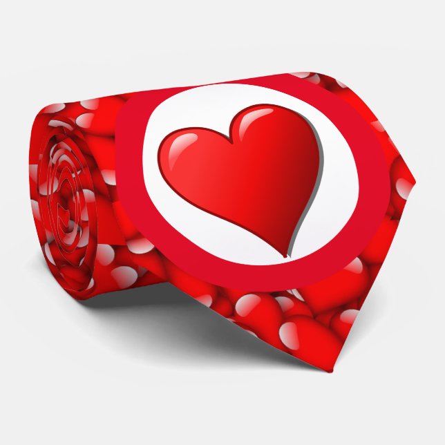 Col cravate motif Cœur Saint Valentin (Roulé)