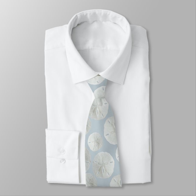 Col cravate motif Coquille Saint-Jacques gris bleu (Attaché)