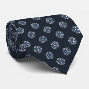 Col cravate motif coronavirus gris et blanc