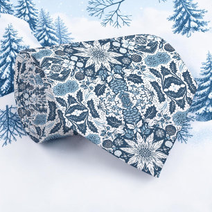 Col cravate motif flocon de neige hivernal saisonn