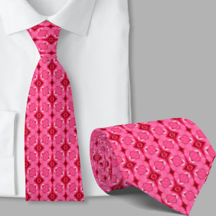 Col cravate motif géométrique rose artistique mode