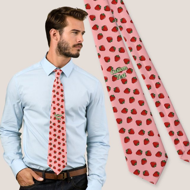 Col cravate motif icône fraise (Créateur téléchargé)