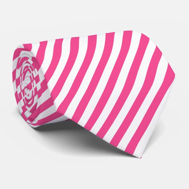 Col cravate motif rayure rose vert (Roulé)