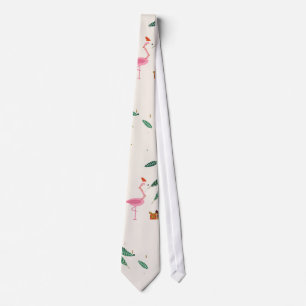 Col cravate Noël Flamingo Noël Crème