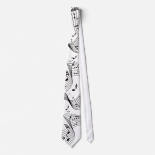Col cravate noir et blanc Notes de musique
