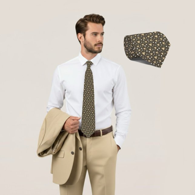 Col cravate Olive Geometry Luxe (Créateur téléchargé)