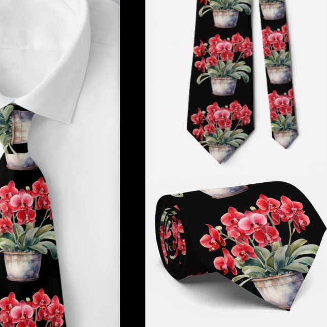 Col cravate Orchidée Rouge (Créateur téléchargé)