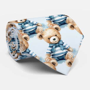 Col cravate Ours en Peluche Bleu