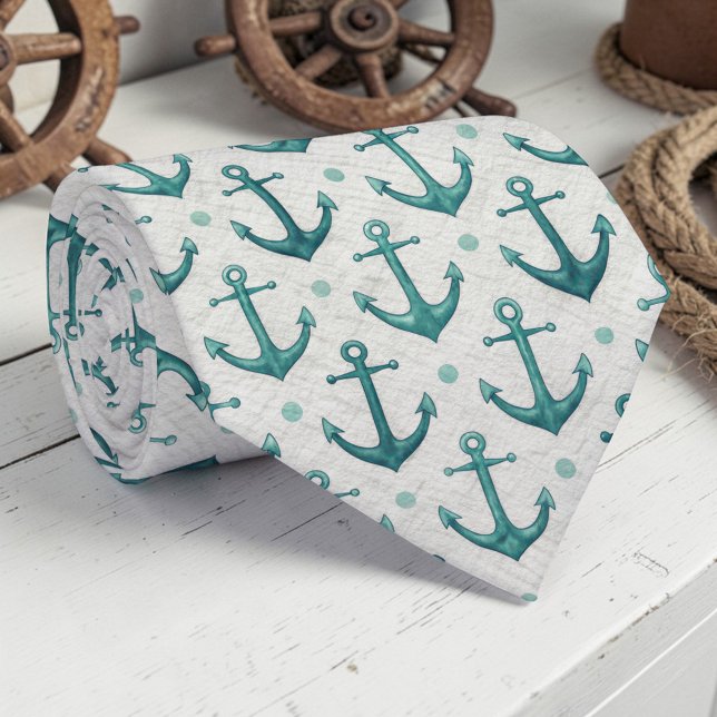 Col cravate personnalisé Anchor Nautical (Créateur téléchargé)