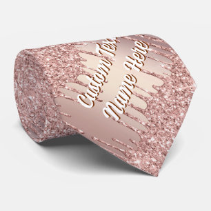 Col cravate personnalisé avec texte nom en rose go