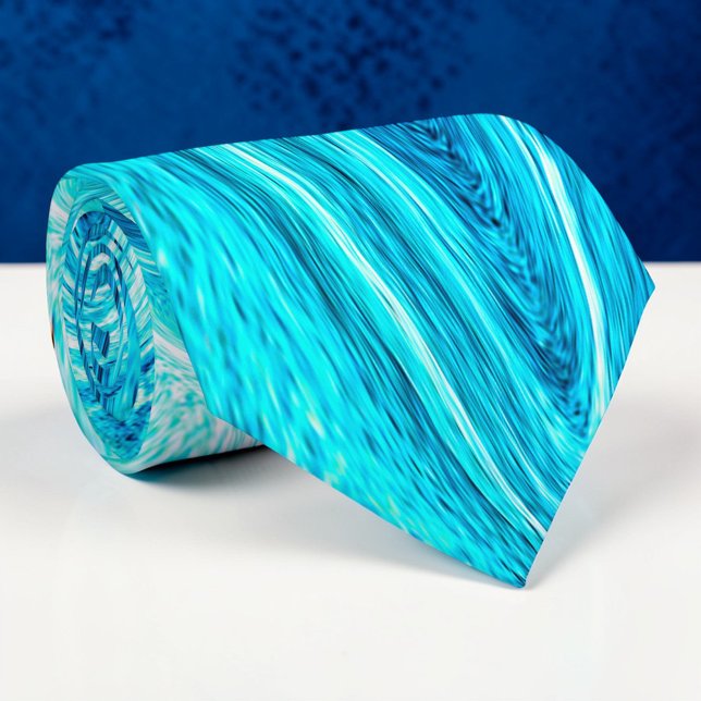 Col cravate personnalisé bleu aquarelle (Créateur téléchargé)