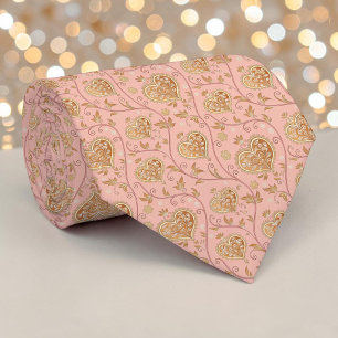 Col cravate personnalisé cœur élégant rose poussié