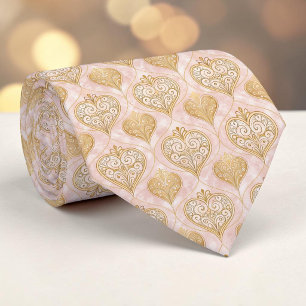 Col cravate personnalisé cœur élégant rose poussié