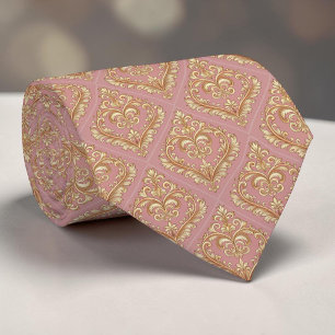 Col cravate personnalisé cœur élégant rose poussié