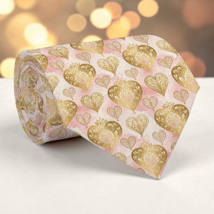 Col cravate personnalisé cœur élégant rose poussié