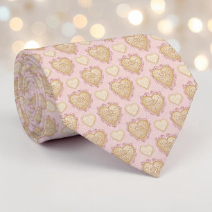 Col cravate personnalisé cœur élégant rose poussié