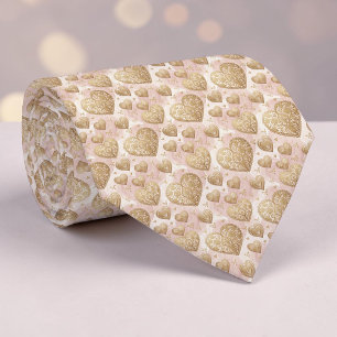 Col cravate personnalisé cœur élégant rose poussié