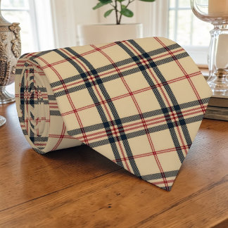 Col cravate personnalisé écossais tartan marron