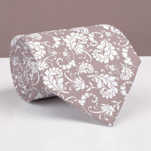Col cravate personnalisé motif floral beige