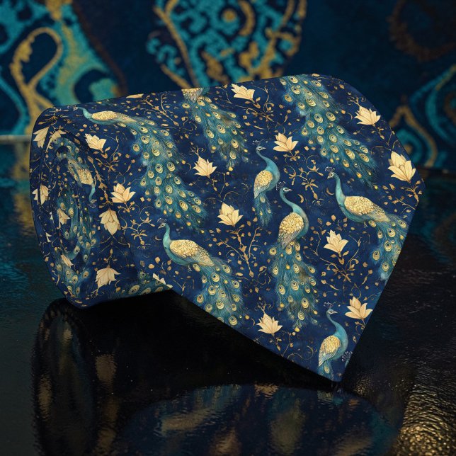 Col cravate personnalisé motif paon (Créateur téléchargé)