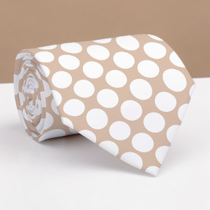 Col cravate personnalisé pois géants Tan