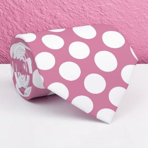 Col cravate personnalisé rose poussiéreux à pois b