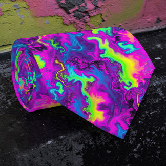 Col cravate personnalisé Tie-Dye néon Rétro