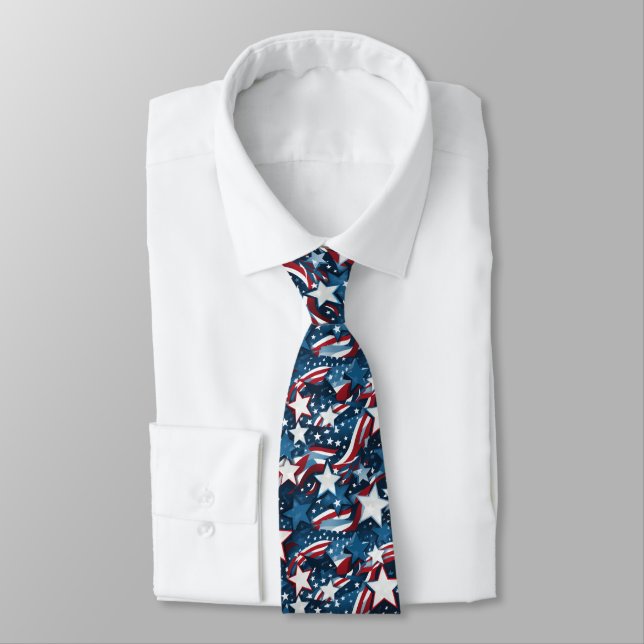 Col cravate pour hommes Étoiles Patriotiques (Attaché)