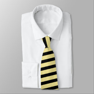 Col cravate rayé jaune citron et noir