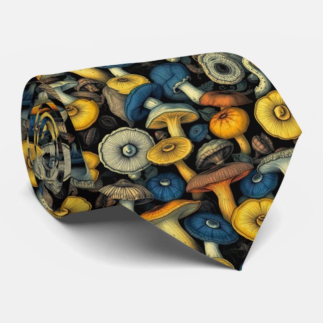 Col cravate Rétro Art Champignon (Roulé)