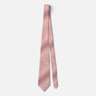 Col cravate Rose Gold Blush Paillettes scintillant