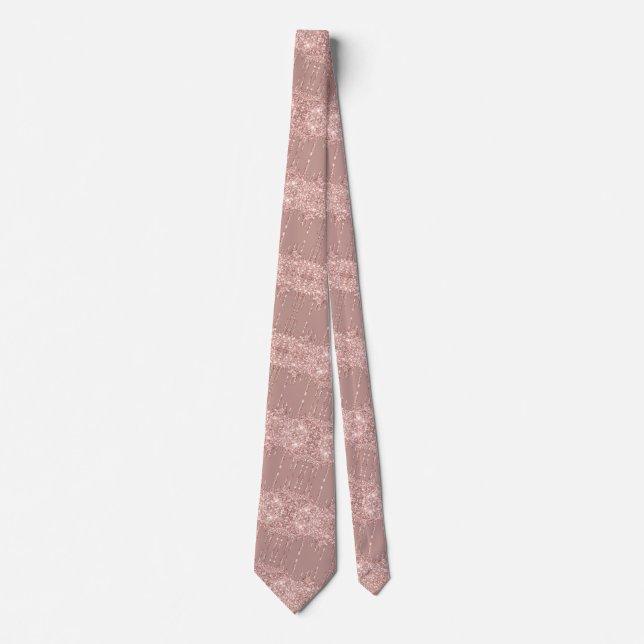 Col cravate rose gold pailleté (Devant)
