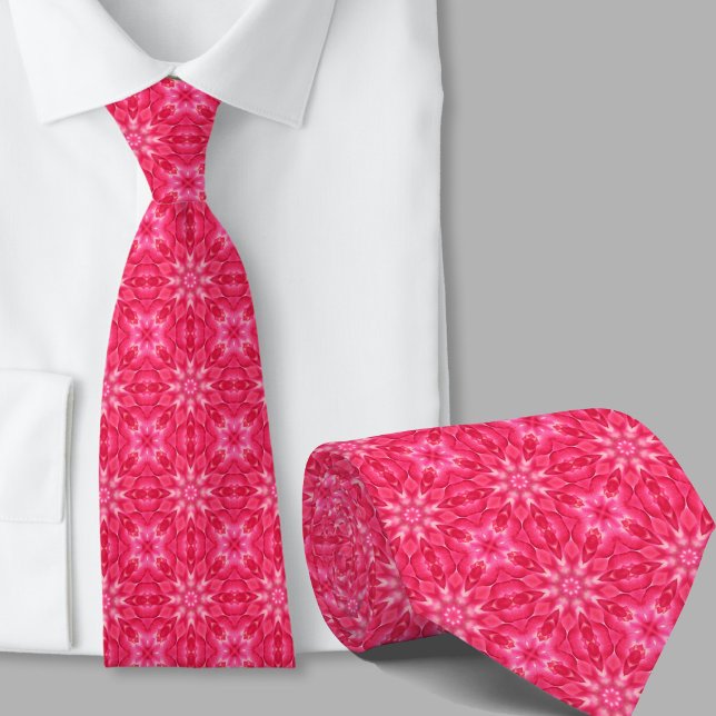 Col cravate rose motif artistique moderne (Créateur téléchargé)