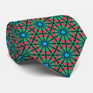 Col cravate rouge vert et bleu