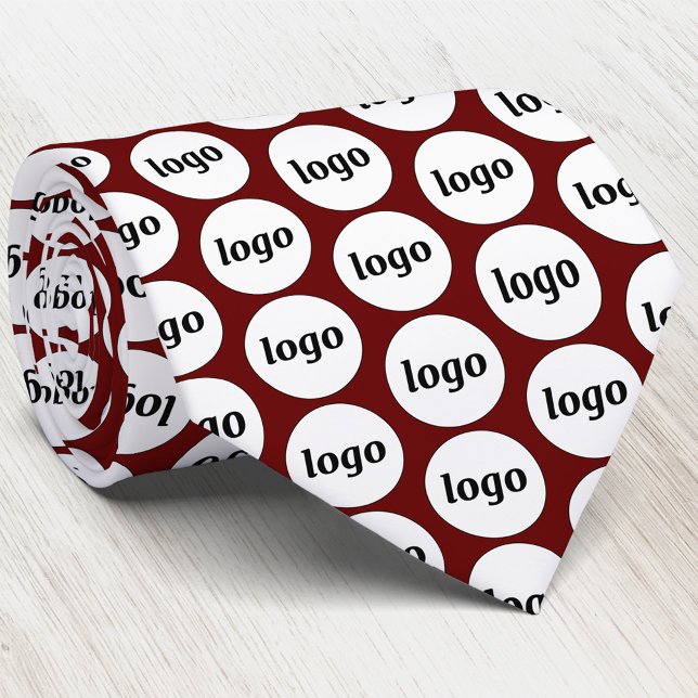Col cravate simple affaires bordeaux (Simple logo pattern burgundy wine red business branding uniform neck tie)