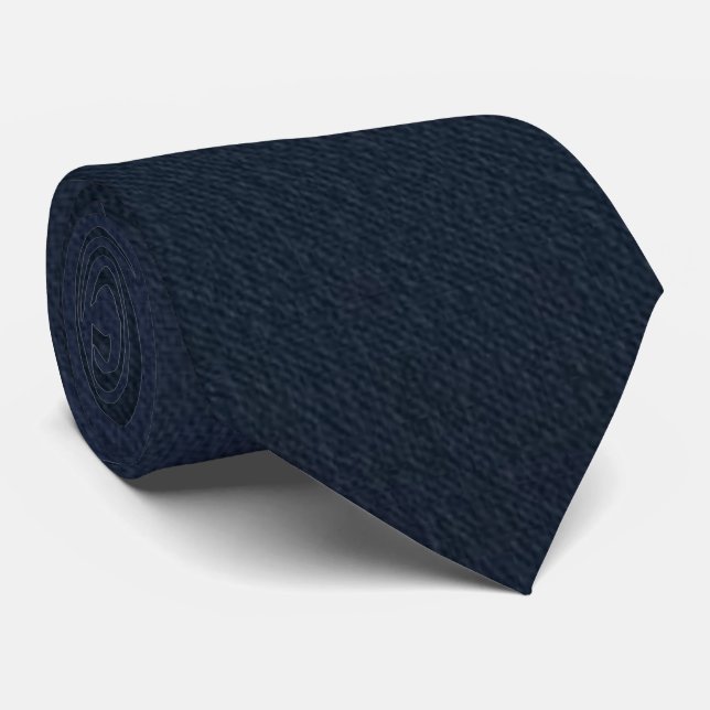Col cravate texturé bleu marine foncé de luxe (Roulé)