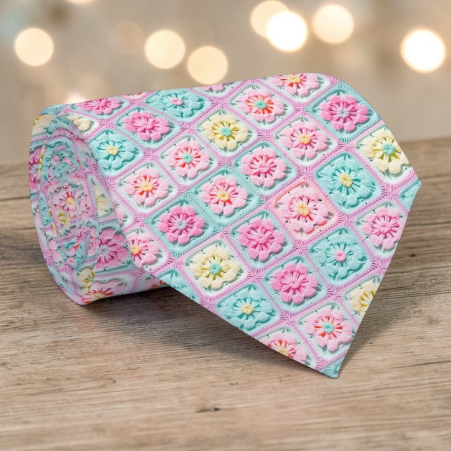 Col de cravate au crochet granny square des années (Créateur téléchargé)