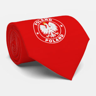 Col de cravate drapeau Pologne, cravate élégante d