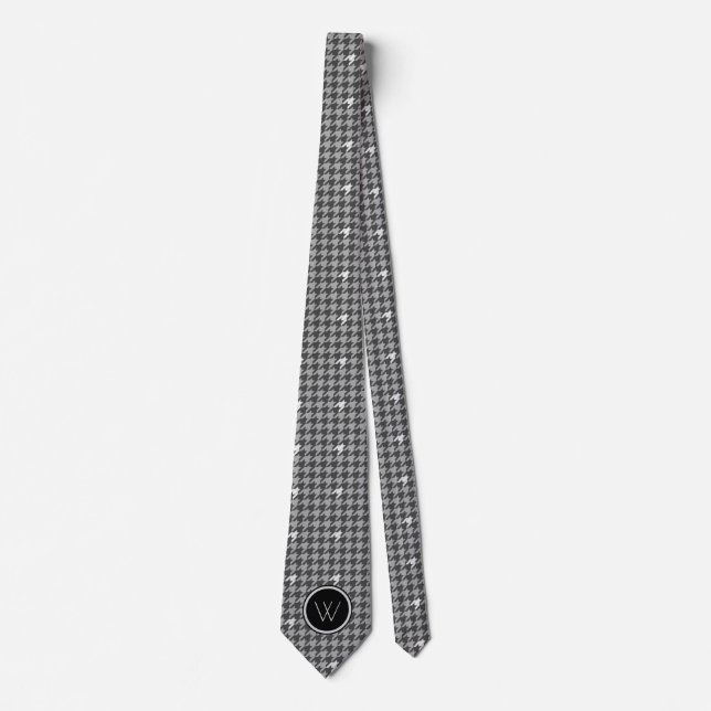 Col gris avec accent argenté Cravate homme à carre (Devant)