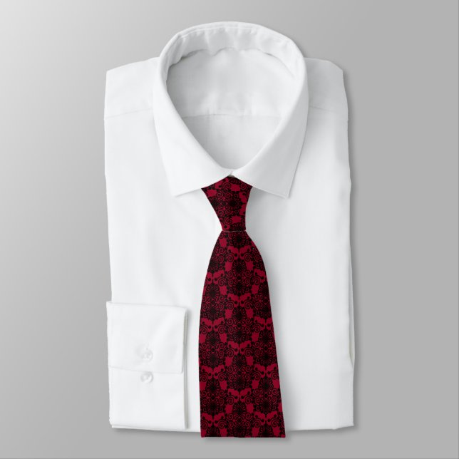 Col Ornement Rouge Noir Cravate (Attaché)