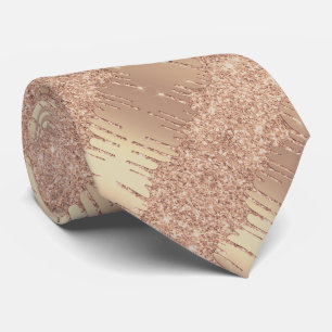 Col rose métallisé rose gold pour cravate à paille