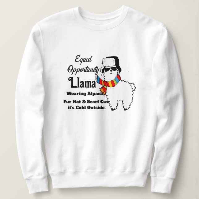 Cold Llama Sweatshirt - Funny Women's Hoodie (Design devant)