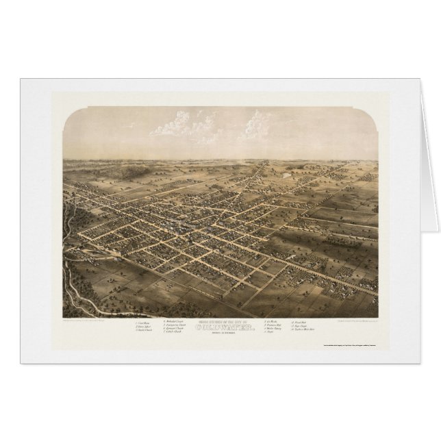 Coldwater, carte panoramique de MI - 1868 (Devant horizontal)