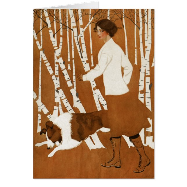 Coles Phillips Fadeaway Woman Jogging avec Collie (Devant)